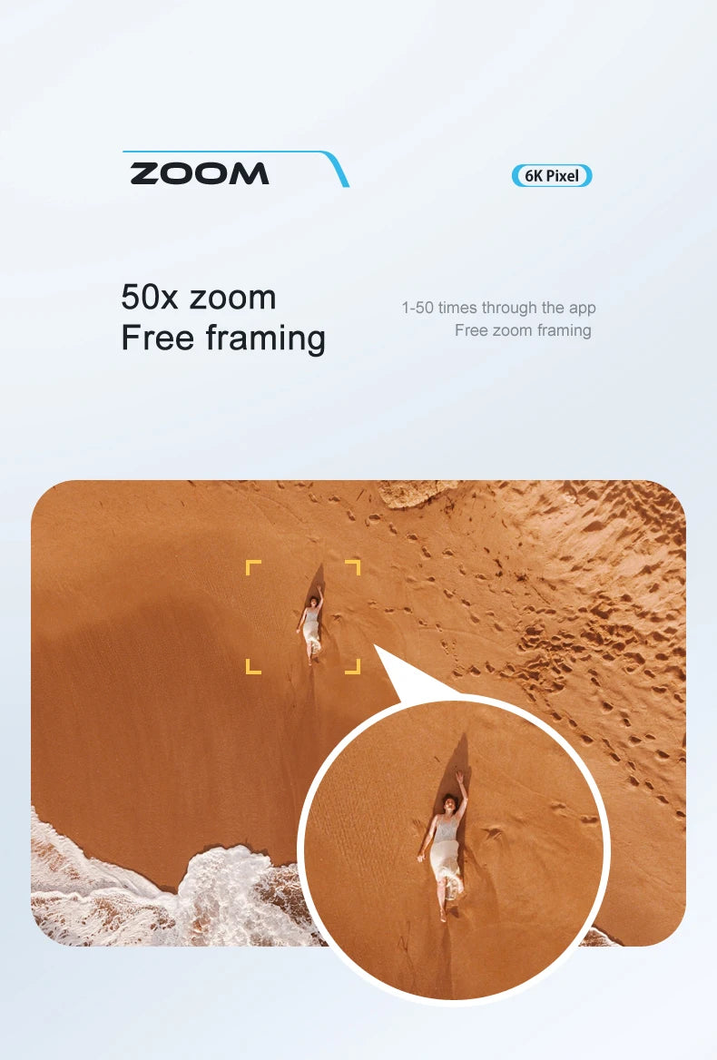 V20 Drone, zoom 6k pixel 50x zoom 1-50 times through the app