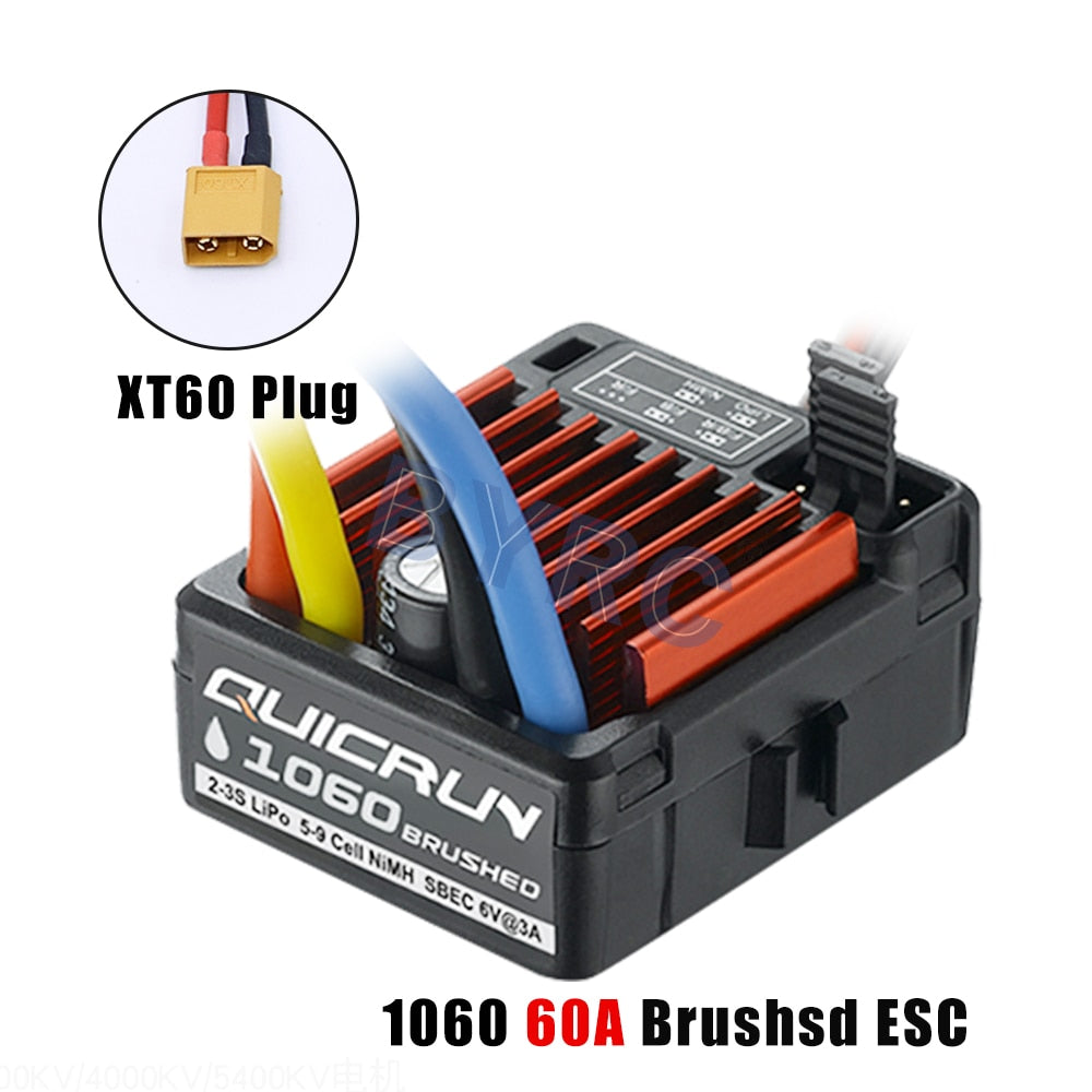 HobbyWing QuicRun 1060 60A Brushed Electronic Speed Controller ESC For 1:10 RC Car Waterproof