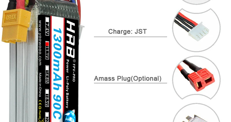 2PCS HRB 2S 3S 4S 5S 6S Lipo Battery, RC Parts & Accessories : Batteries - LiPo Quantity