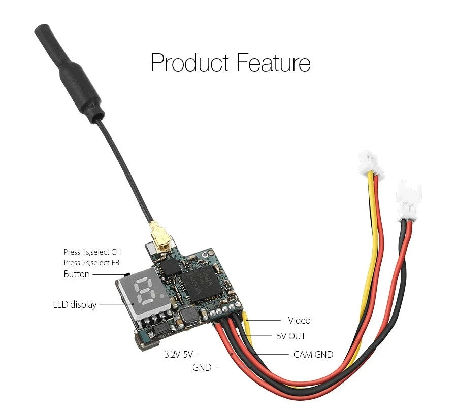 AKK Eachine A10 VTX, Product Feature Press Is,select CH Press 2s and select FR B
