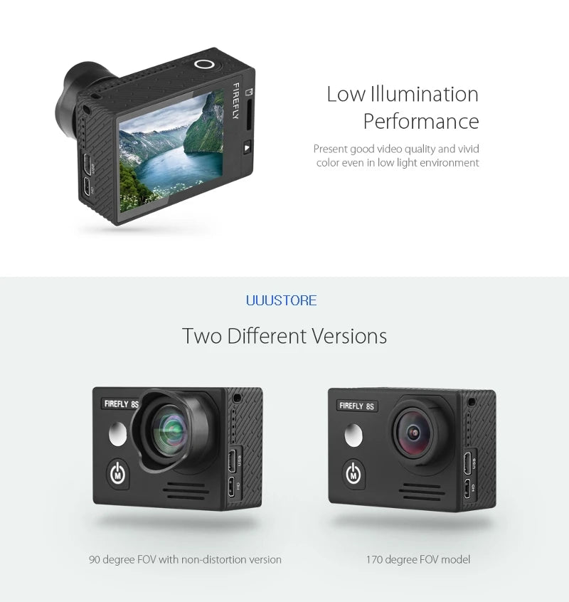 Hawkeye Firefly 8S Action Camera, 1 Low Illumination Performance Present good video quality and vivid color even low light environment .