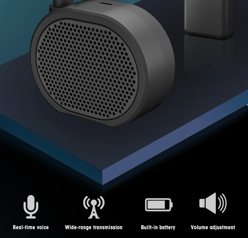 Drone Speaker Megaphone, Real-time voice Wide-range transmission Builf-in battery Volume adjustment Volume adjustment