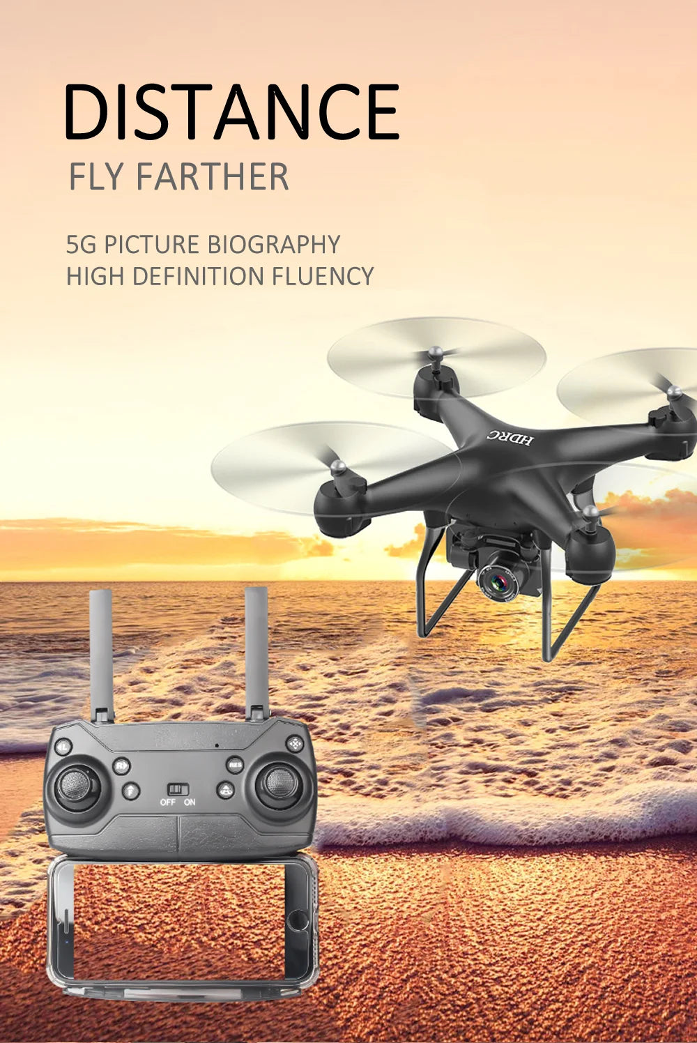 RC Drone, distance fly farther 5g picture biography high definition fluency off d