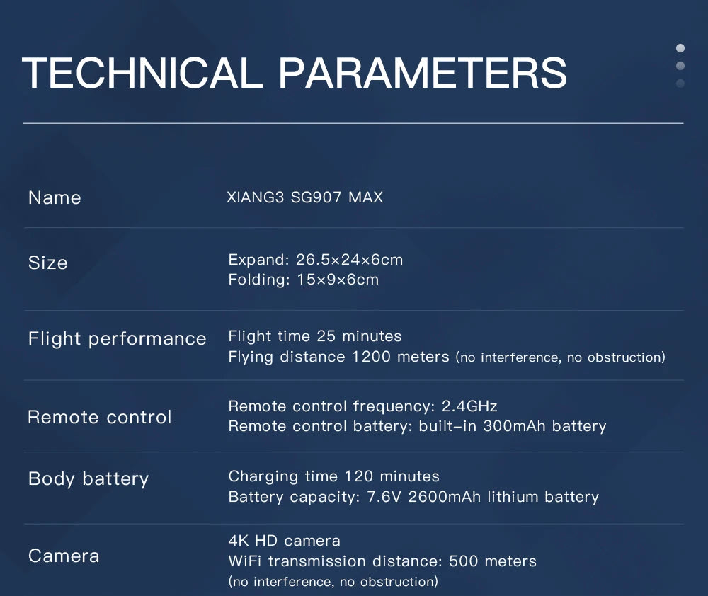SG907 MAX Drone - 4K HD Professional 3-Axis Gimbal Brushless Motor 5G WIFI GPS HD Dual Camera Foldable Quadcopter FPV RC Dron Professional Camera Drone 39 SG907 MAX Drone, XIANG3 SG907 MAX Size Expand: 26.5x24x