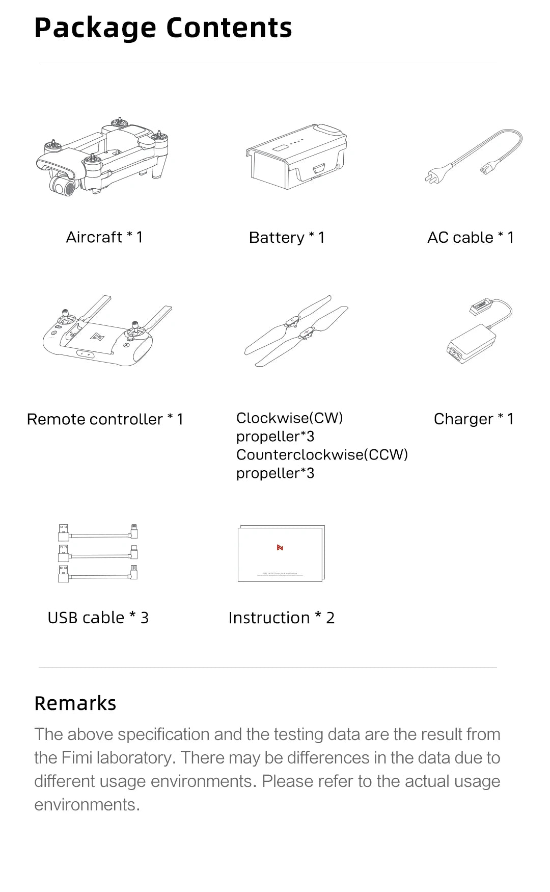 FIMI X8SE 2022 Drone, the above specification and the testing data are the result from the Fimi laboratory .