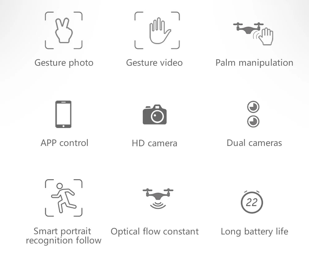 SG106 Drone, gesture photo gesture video palm manipulation app control hd camera dual cameras