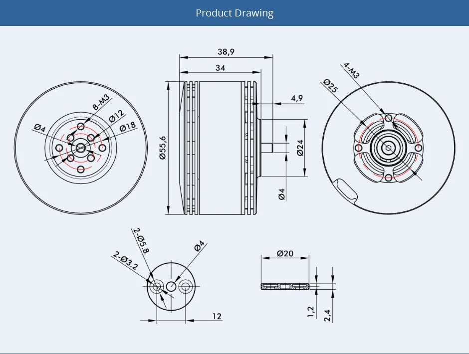 T-Motor MN505-S KV260 KV320 KV380 Brushless Waterproof Motor - 7KG Thrust New Professional Navigator Series For Multirotor Copters Aircraft 12 T-Motor MN505-S KV260 KV320 K