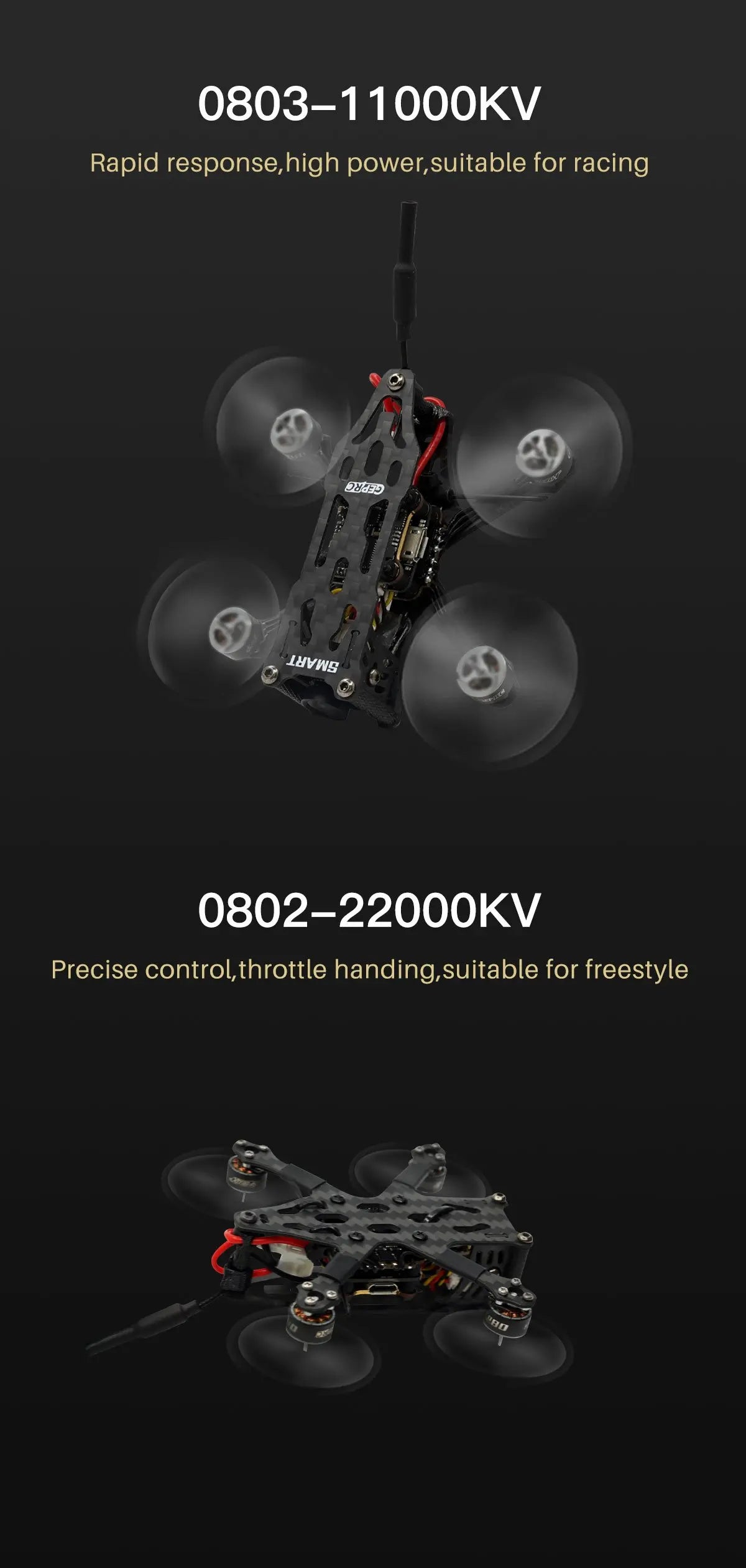 GEPRC SPEEDX2 0803 11000KV Brushless Motor - Suitable For DIY RC FPV Quadcopter Tiny / Whoop Drone Accessories Replacement Parts 13 GEPRC SPEEDX2 0803 11000KV Brushless Motor, 0803-1 1OOOKV Rapid response,high power,suitable for racing n