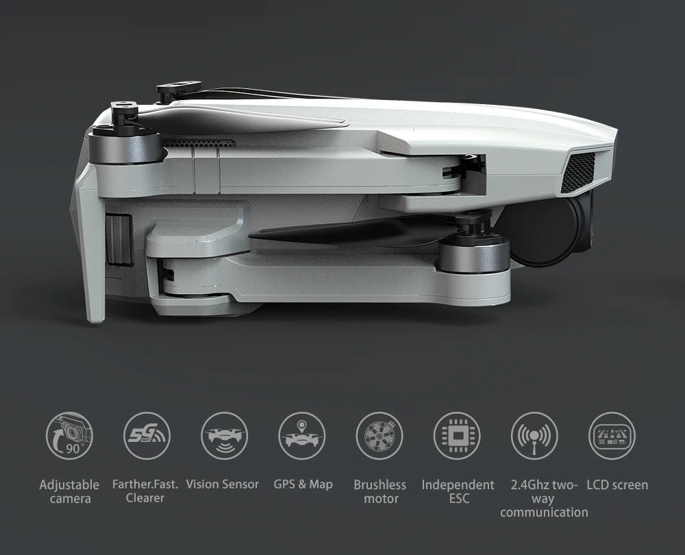 MJX B19 Drone, 59 42 Adjustable Farther Fast: Vision Sensor GPS & Map Brushless Independent