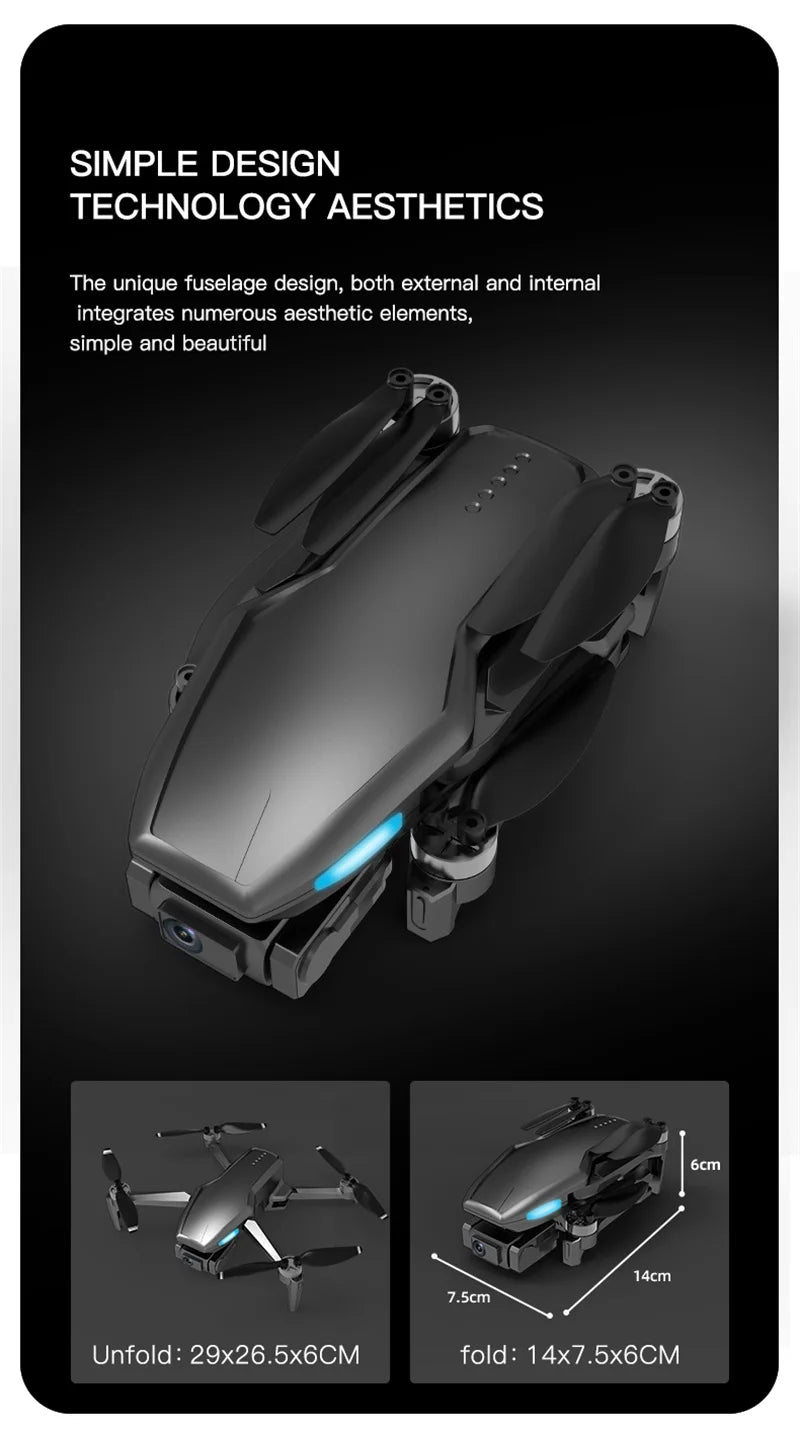 H851 GPS Drone - 4K HD Dual Camera Wifi Fpv 2-Axis RC Helicopter Height Hold Headless Mode Professional Foldable Quadcopter RC Toy Professional Camera Drone 35 H851 GPS Drone, fuselage design integrates numerous aesthetic elements; simple and beautiful 6cm 14cm 7