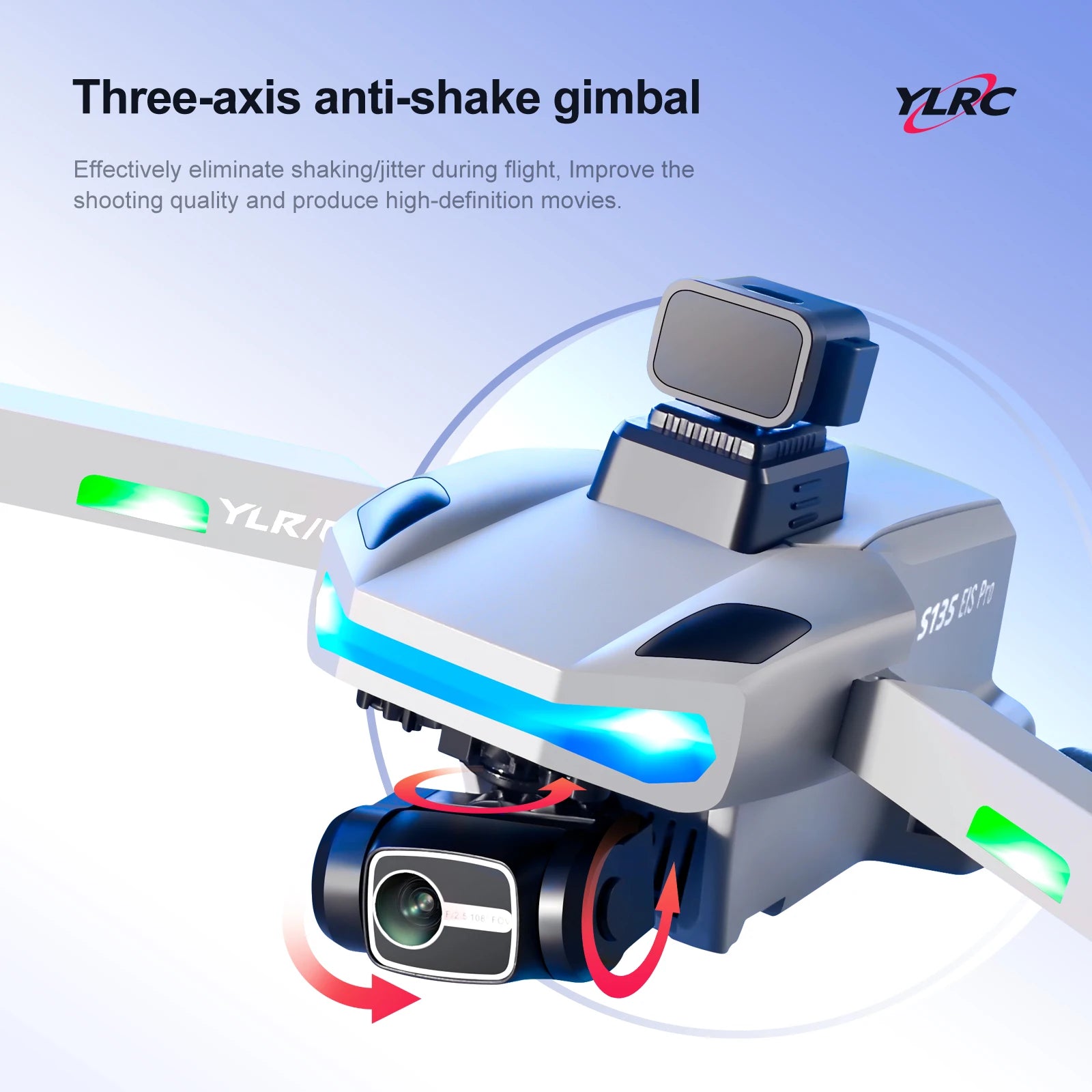 S135 Drone, three-axis anti-shake gimbal YLRC Effectively eliminate shaking