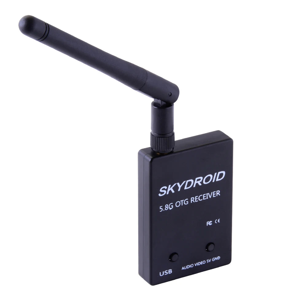 Skydroid UVC Single Control Receiver, Wireless video receiver for Android phones, transmitting 150 channels on 5.8GHz with OTG cable.