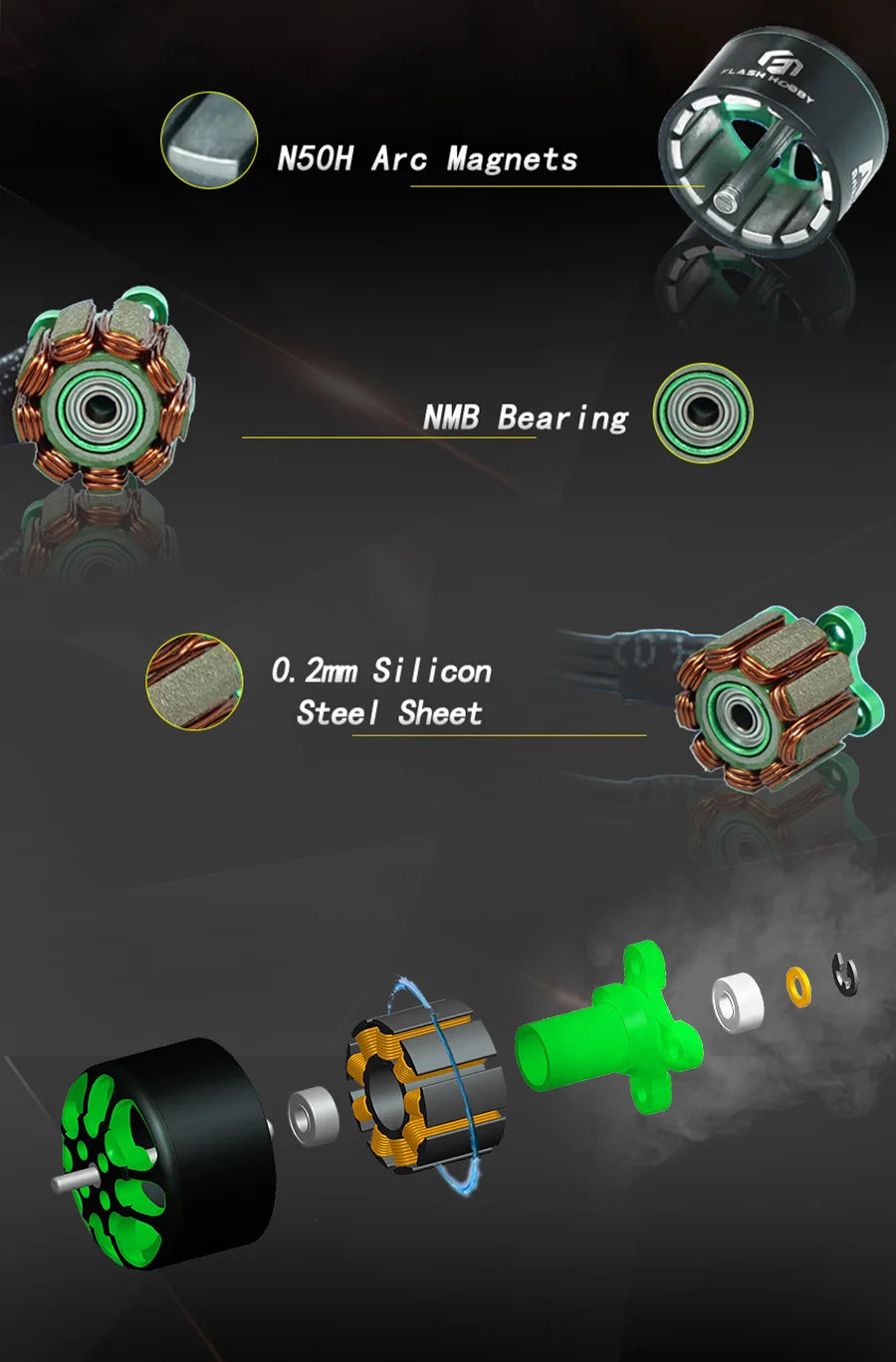 FlashHobby A1204 1204 5200KV 3100KV 2500KV 2-4S micro Brushless Motor For FPV Racing drone Mini Multirotor 100-150mm frame kit 13 A1204 1204 5200KV 3100KV 2500KV 2-4