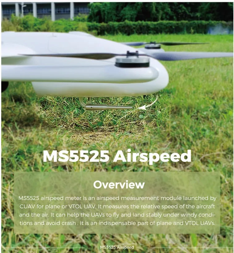 CUAV MS5525 Airspeed Sensor, MS5525 airspeed meter is an airspeed measurement module launched by CUAV for