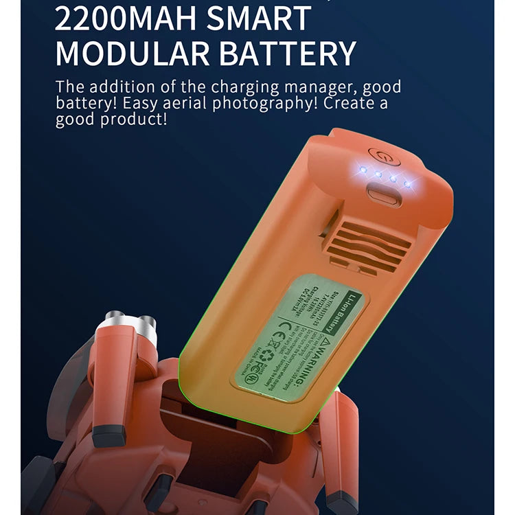 G108 Pro MAx Drone, 2200MAH SMART MODULAR BATTERY The addition of the charging