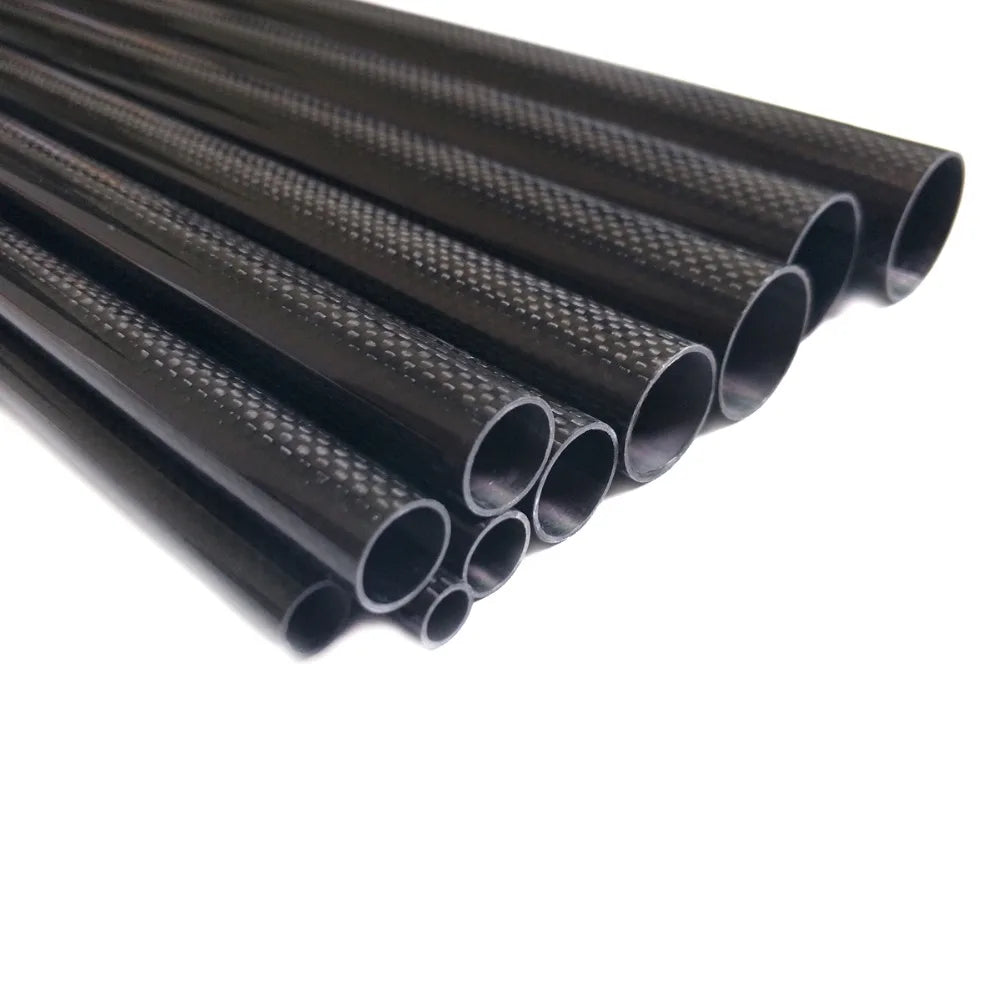 Carbon Fiber Tube 3K Length 500mm, Carbon Fiber Tube for airplanes and remote control toys, made from lightweight 3K carbon fiber.