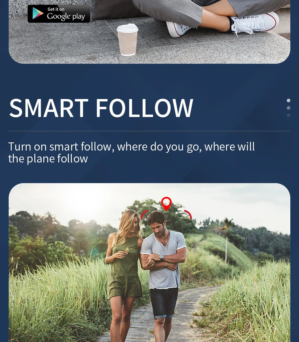 ZLL SG107 PRO Drone - GPS 8K Drone 5G WIFI FPV 1.2KM Distance Brushless Motor Auto Return RC Quadcopter 9 ZLL SG107 PRO Drone, google play smart follow turn on smart follow, where do you go,