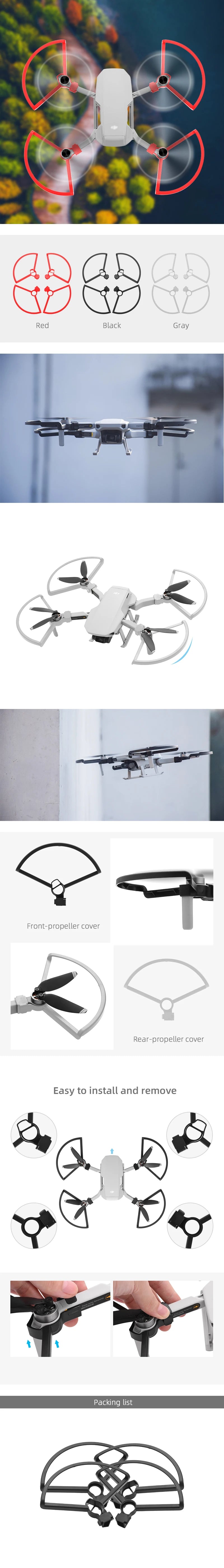 4PCS Propeller, 83 Red Black Front-propeller cover Easy to install and remove Packing list Gray Front