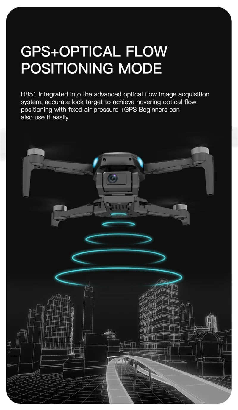 H851 GPS Drone, GPS+OPTICAL FLOW POSITIONING MODE H851 Integrated