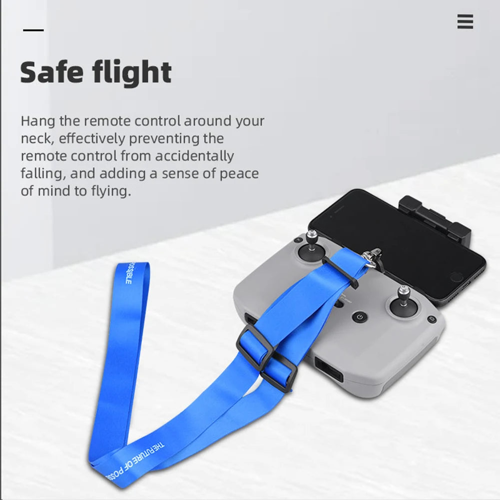safe flight Hang the remote control around your neck to prevent it from falling . safe flight: