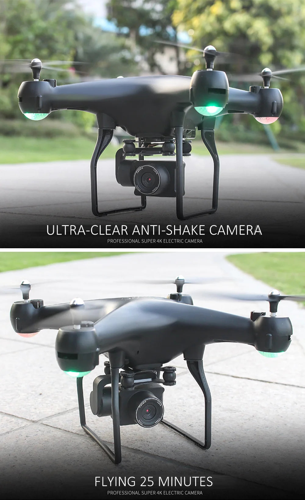 RC Drone FPV Quadcopter UAV with ESC Camera 4K HD Profesional Wide-Angle Aerial Photography Long Life Remote Control Helicopter 24 RC Drone, ultra-clear anti-shake camera flying 25 minutes professional super 4