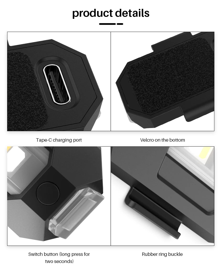 Ulanzi DR-02, Tape-C charging port Velcro on the bottom Switch button (long press for Rubber