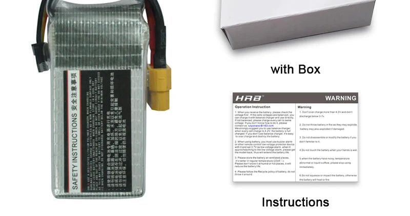 2PCS HRB Lipo Battery 4S 5S 6S - 14.8V 18.5V 22.2V 1300mah 1500mah 1800mah 2200mah 100C 50C XT60 For RC FPV Quadcopter Drone 19 2PCS HRB Lipo Battery, box 1 HAD WARNING Octritkniten t Leelta