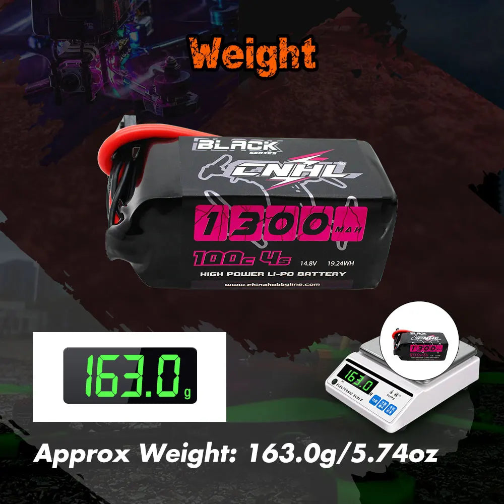 CNHL RC 2S 4S 5S 6S Lipo Battery for FPV Drone, BLAZK 12a0 H fkaT 14.8V 19.24WH His