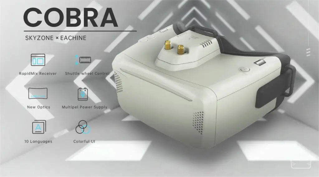 SKYZONE Cobra V2 FPV Goggles - X / SD 800x480 4.3inch 1280x720 4.1inch 5.8G 48CH RapidMix Receiver Head Tracker DVR FPV Glasses FPV Goggles for FPV Drone 7 SKYZONE Cobra V2 FPV Goggle, COBRA SKYZONE EACHINE RapidMix Receiver Shuttle wheel Contr