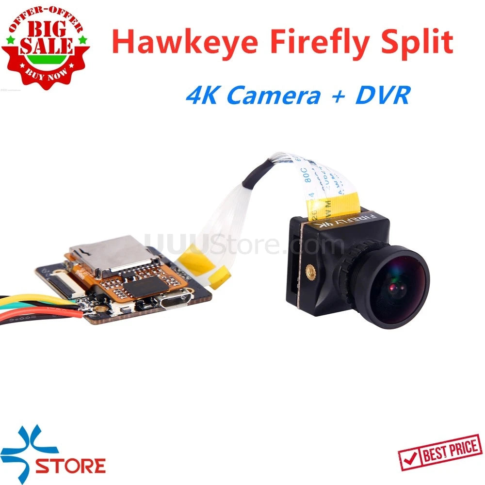 HEX Herelink 5.5inch Screen, Hawkeye Firefly Split 4K 160 Degree FOV Camera with HD Recording Mini DVR WDR Single Board Built-in Mic Low Latency AV Output