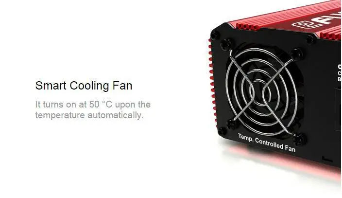 Smart Cooling Fan turns on at 50 'C upon the temperature automatically .