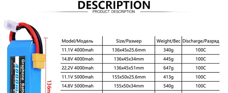 2PCS Yowoo Graphene Battery Lipo 3S 4S 6S 11.1V 14.8V 22.2V 2200mah 5000mah 6000mah 3000mah XT60 XT90 EC5 100C RC Drone FPV Helicopter Airplane Car Toys Parts 8 2PCS Yowoo Graphene Battery Lipo 3S 4S 6S 1
