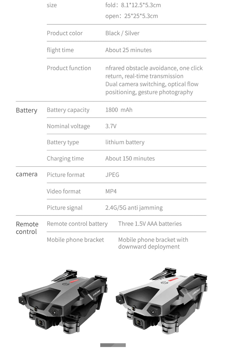S1max drone - Infrared Sensor Obstacle Avoidance RC Drone Professional 4K HD Dual Camera APP Control Aerial Photography Children's Gift 39 s1max drones come with wi-fi and app