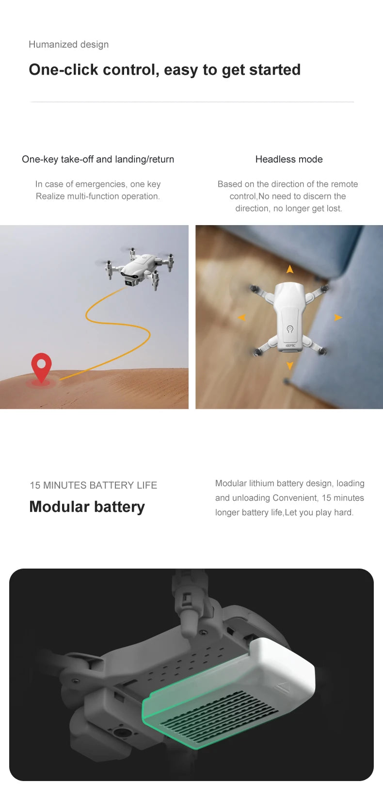 V9 RC Mini Drone, humanized design one-click control, easy to start one-key