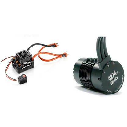 Hobbywing EzRun Max8 v3 - 150A Brushless Waterproof ESC T / TRX Plug + 4274 2200KV Motor +LED Programing kwa 1/8 RC Car Lori
