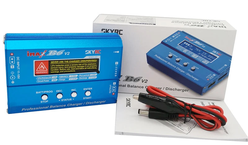 Skyrc iMax B6 V2 Charger - Lipo LiHV NiMh LiFe Battery Balance LCD Screen RC Parts 60W 6A Discharger with XT60 Plug Charging Wire 15 Skyrc iMax B6 V2 Charger, Skyrc iMax B6 V