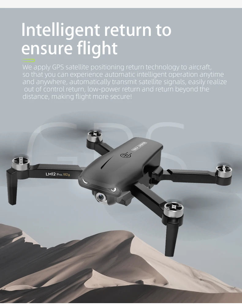 LM12 Drone, intelligent return to ensure flight we apply gps satellite positioning return