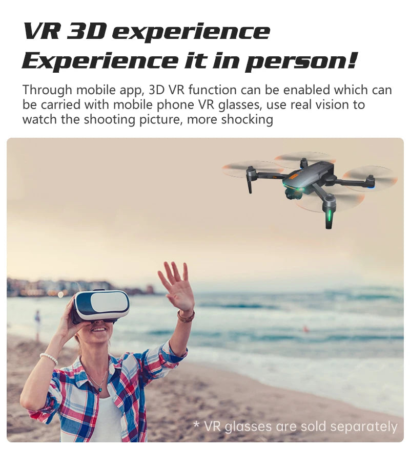 GD91 PRO Drone, mobile app, 3D VR function can be enabled which can be carried with mobile phone VR glasses