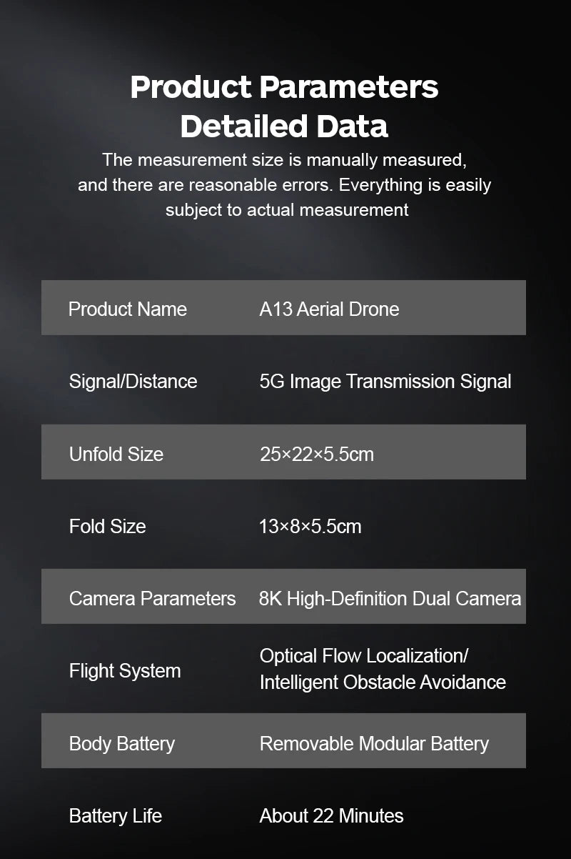 A13 Drone, a13 aerial drone signal/distance 5g image transmission
