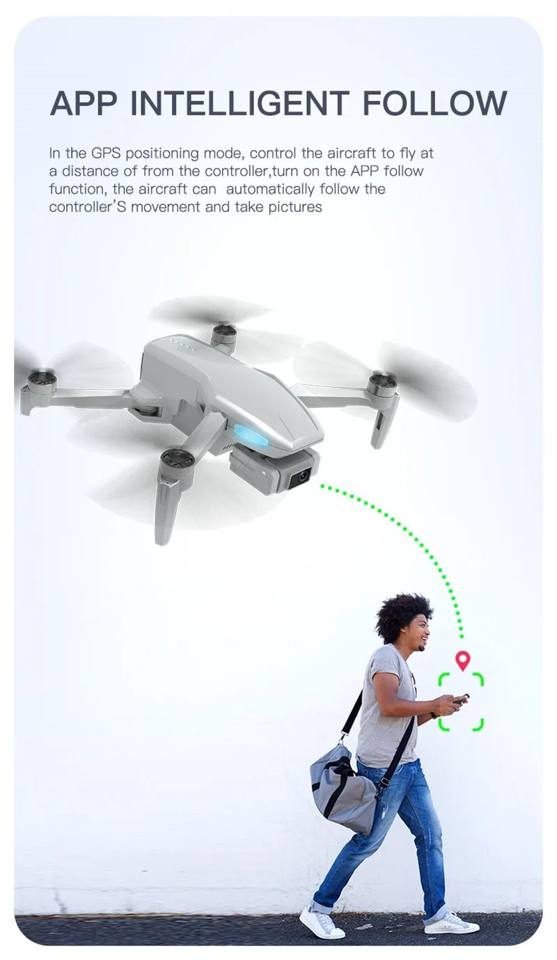 H851 GPS Drone, APP INTELLIGENT FOLLOW In the GPS positioning mode, control the aircraft