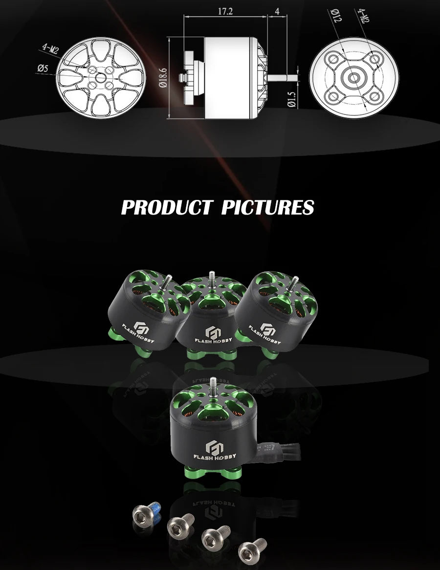 4PCS Flashhobby Arthur A1408(1.5) 2800KV3650KV Racing Edition Brushless Motor for RC FPV Racing Drone DIY Accessories 13 4PCS Flashhobby Arthur