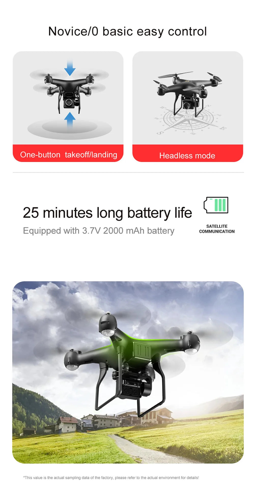 New Remote Control Drone with Camera WIFI 4K Wide-angle Aerial Photography 25 Minutes Ultra-long Life Four-axis Quadcopter Toys 49 New Remote Control Drone, novice/o basic easy control one-button takeofflland