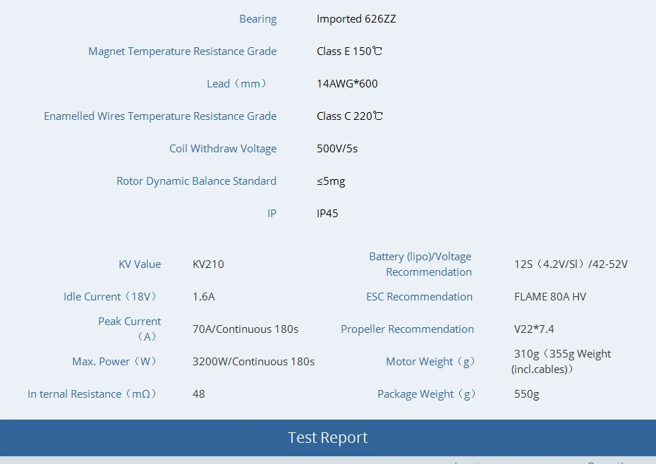 T-motor, Bearing Imported 626ZZ Magnet Temperature Resistance Grade Class E 1508 Lead Mm