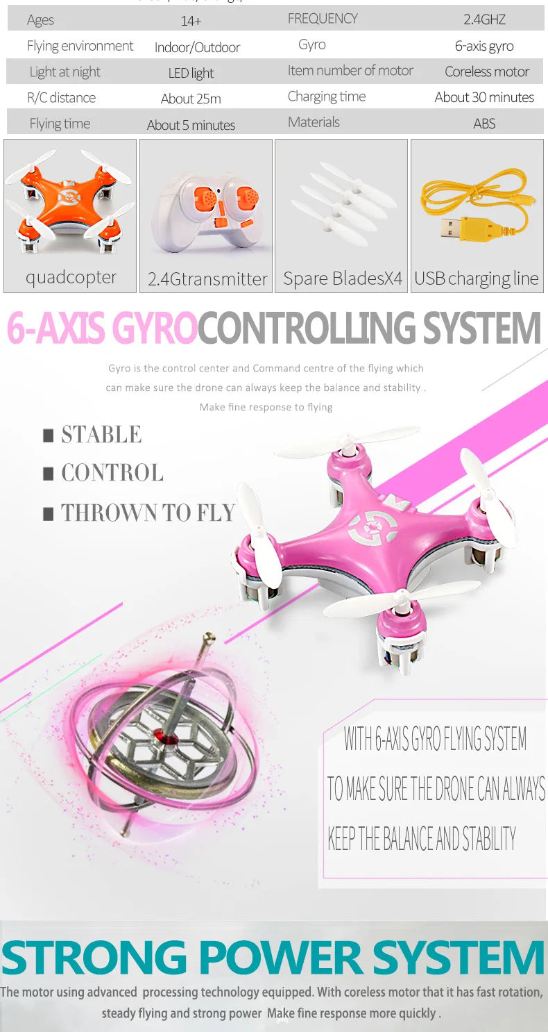 Cheerson CX10 Mini Drone - 4CH 2.4G RC Remote Control Drone Quadcopter Helicopter LED CX 10 Mini Done Toys Gift For Children Gift 16 Cheerson CX10 Mini Drone, coreless motor that it has fast rotation; steady flying and strong power