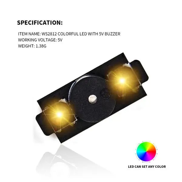 HGLRC WS2812 Colorful RGB LED, WS2812 COLORFUL LED WITH SV BUZZER WORK