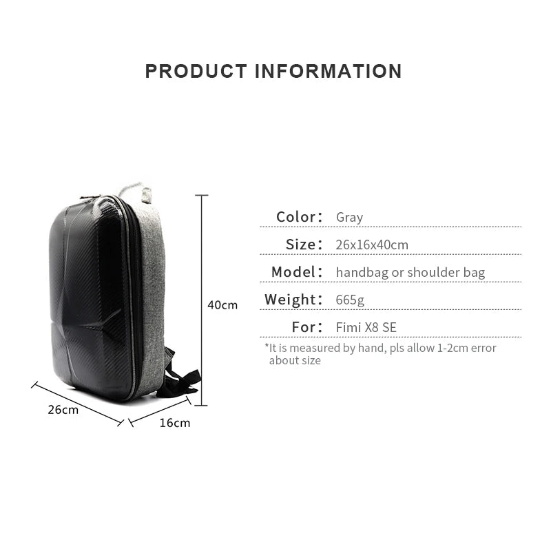 FIMI x8se 2022 Backpack, 1-2cm error about size 26cm 16cm bag or shoulder 40cm