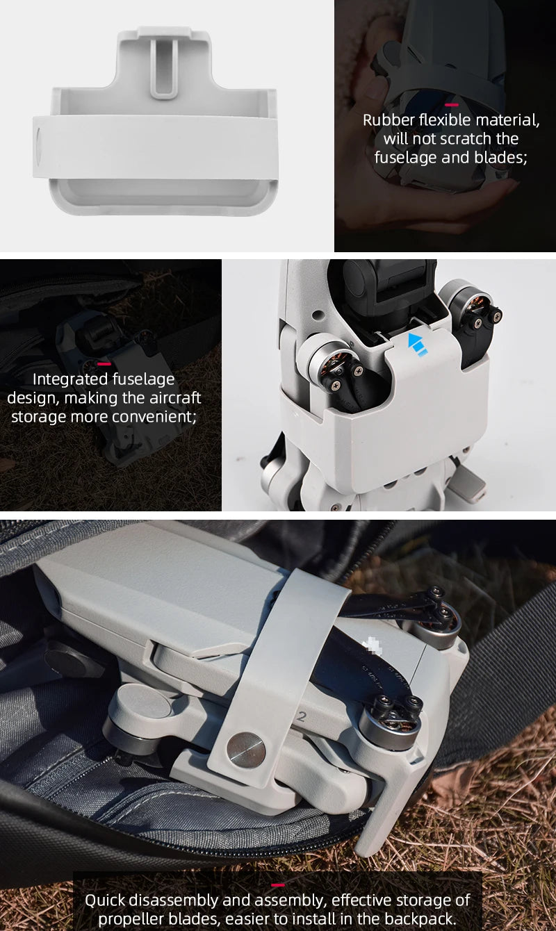 Propeller Stabilizer Base for DJI Mavic Mini 1/2/SE Drone Blade Fixed Props Transport Protect Cover Mount Accessories 13 rubber flexible material, won't scratch the fuselage and blades . 47 Quick dis