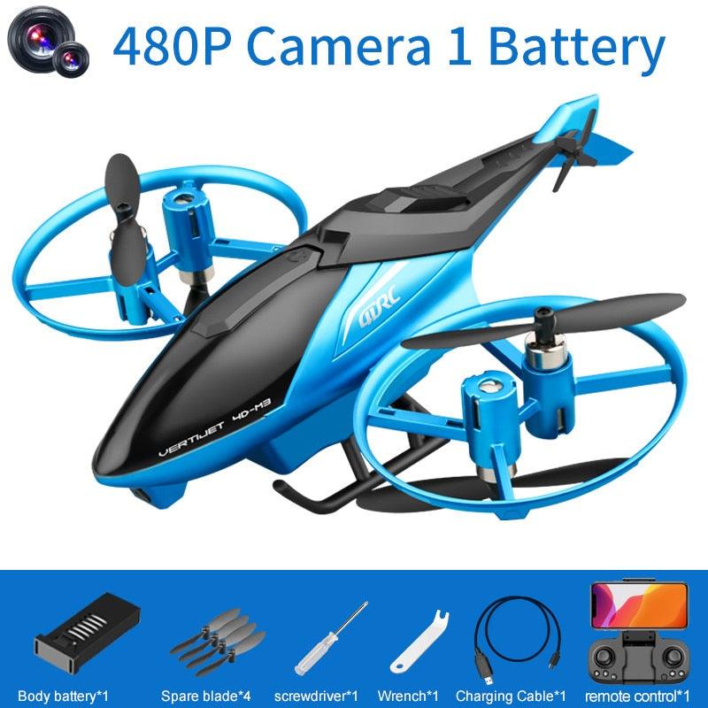 4DRC M3 RC Helicopter - 4.5CH 2.4G 3D Aerobatics Altitude Hold Helicopter with Camera Remote Control drone Toys with Blue/Red - RCDrone