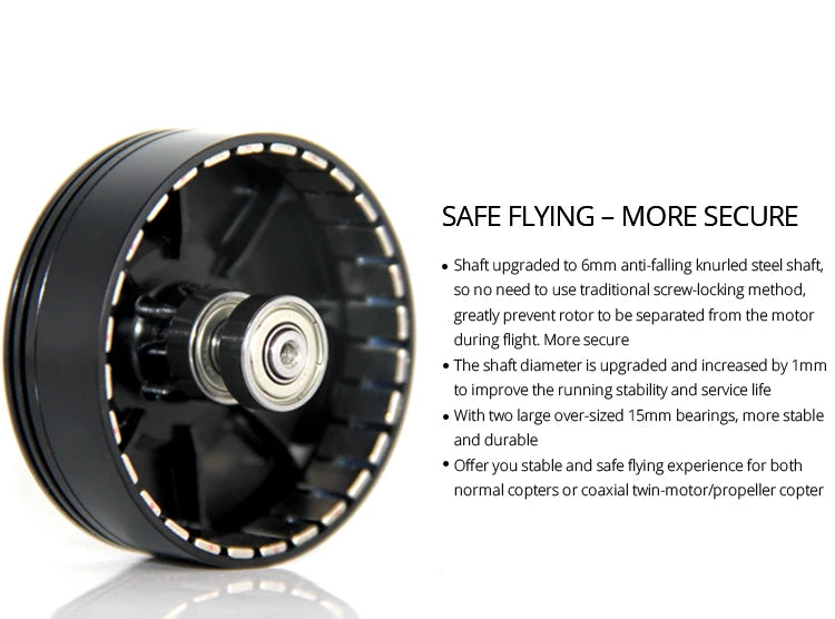 6mm anti-falling knurled steel shaft so no need to use traditional