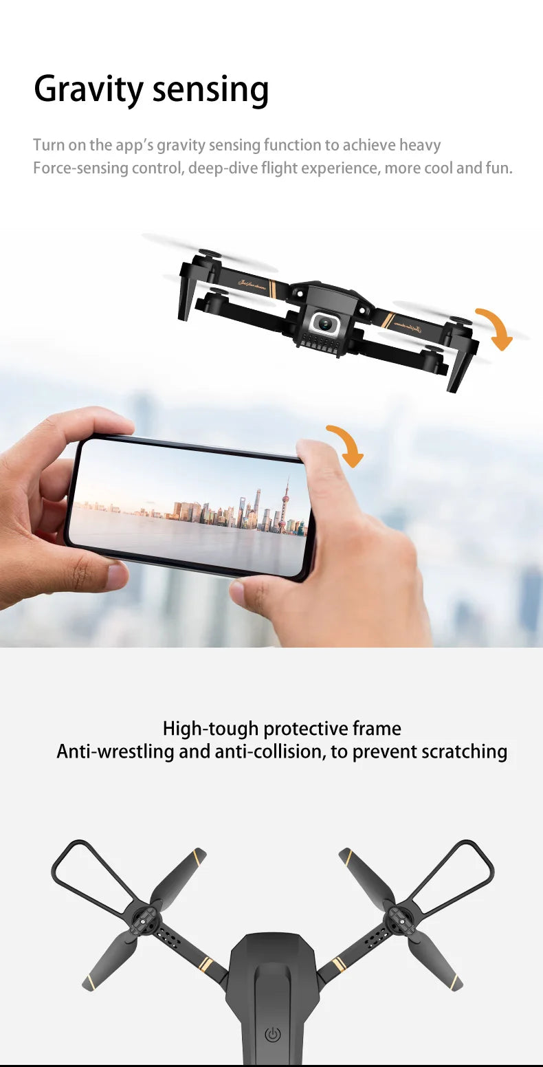 4DRC V4 RC drone, app's gravity sensing function allows you to achieve deep-dive flight experience .